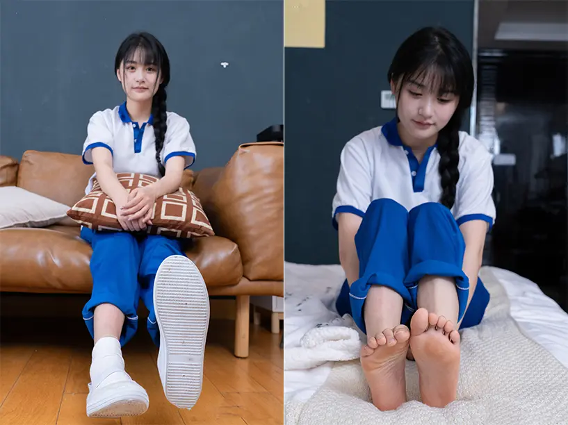甜予摄影 – 澜澜-校服、白布鞋、板鞋、白棉袜、短肉丝、裸足