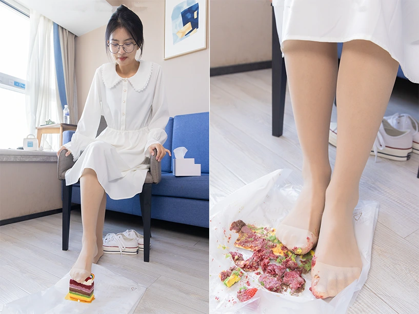 BoBoSocks袜啵啵 –  奶油-帆布鞋、薄肉丝（脚尖加固款）、薄肉丝踩小蛋糕剧情 （剧情版）