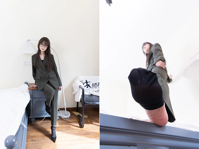 BoBoSocks袜啵啵 – 甜甜圈-高跟鞋、短黑丝（脚尖加固款）、裸足、半蹲半脱袜子剧情（花絮版）